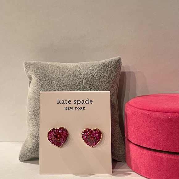 kate spade Other - Kate Spade Pink Heart Earrings